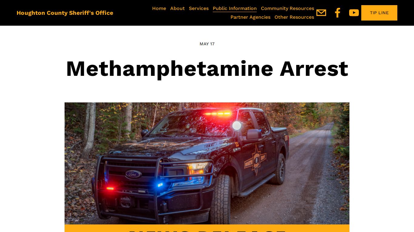 Methamphetamine Arrest — Houghton County Sheriff's Office